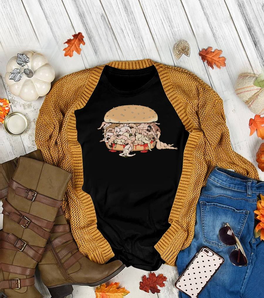 Junk Food High Surreal Human Hamburger T-Shirt