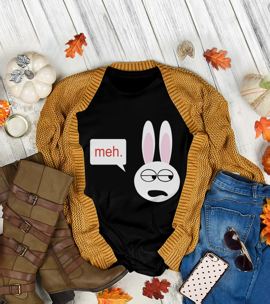 Meh Bunny Expression with Speech Bubble T-Shirt