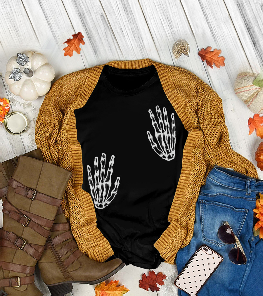Skeleton Hands Dark Bone Fingers T-Shirt