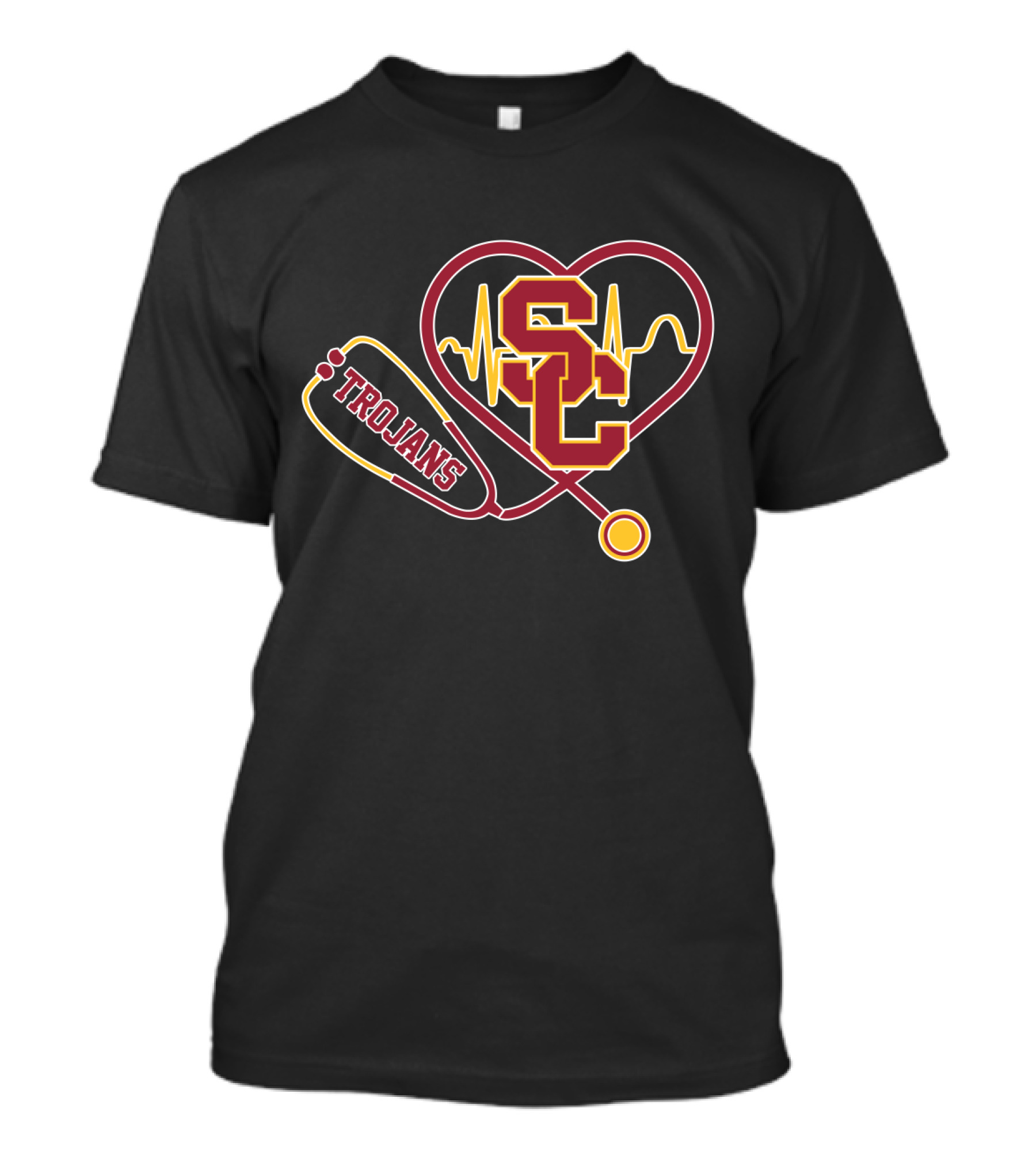 USC Trojans Heartbeat Stethoscope T-Shirt