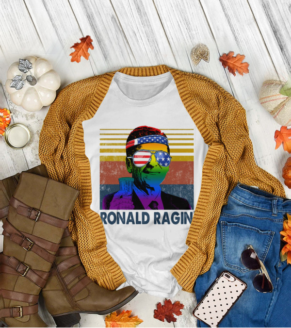 Ronald Ragin Rainbow Americana Bandana Sunglasses Flag Stripes T-Shirt