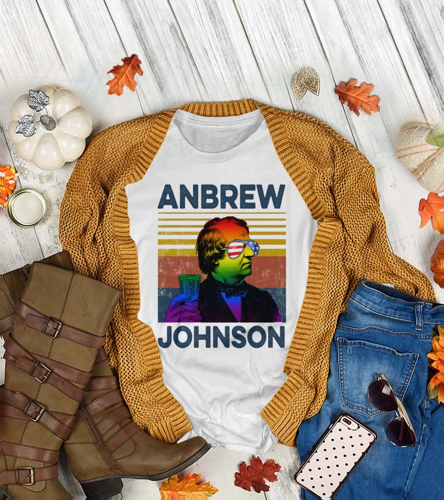 Anbrew Johnsons Pride Rainbow Sunglasses Beer Drink T-Shirt