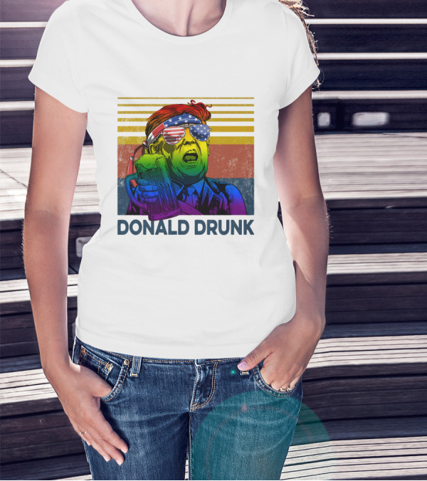 Donald Drunk Vintage Style Patriotic Beer Lover T-Shirt