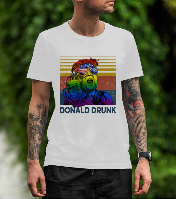 Donald Drunk Vintage Style Patriotic Beer Lover T-Shirt