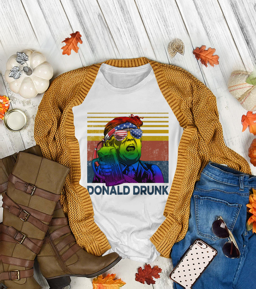 Donald Drunk Vintage Style Patriotic Beer Lover T-Shirt