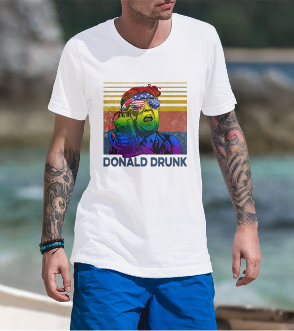 Donald Drunk Vintage Style Patriotic Beer Lover T-Shirt