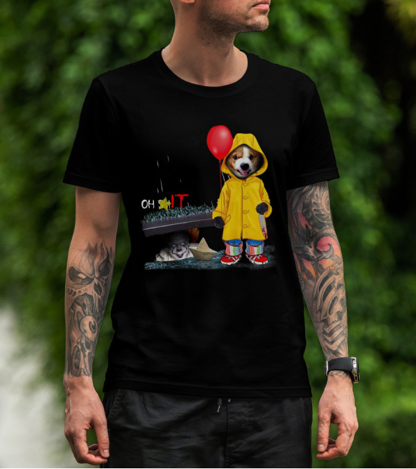 Oh Corgi IT Raincoat Balloon T-Shirt