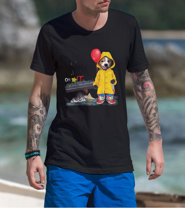 Oh Corgi IT Raincoat Balloon T-Shirt
