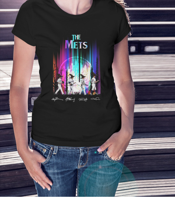 The Mets Neon Forest Baseball Player Walk With Signatures T-Shirt