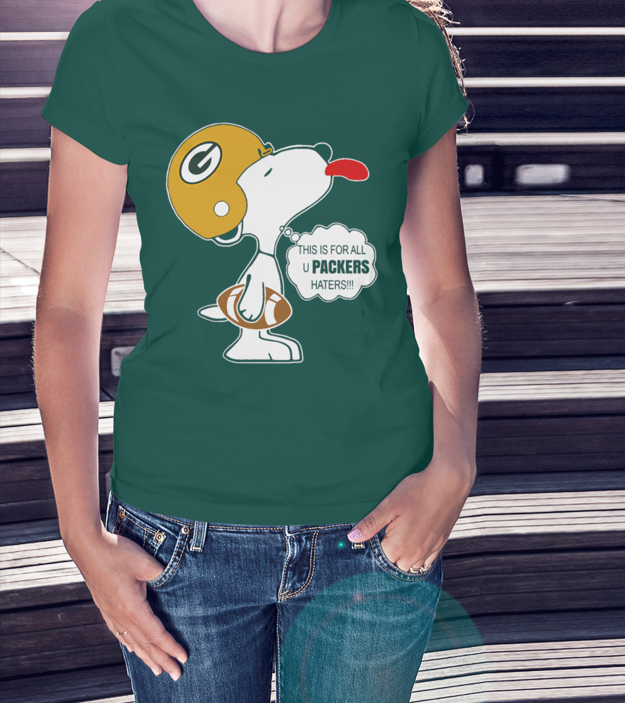 Green Bay Packers Snoopy Helmet Football Packers Haters T-Shirt