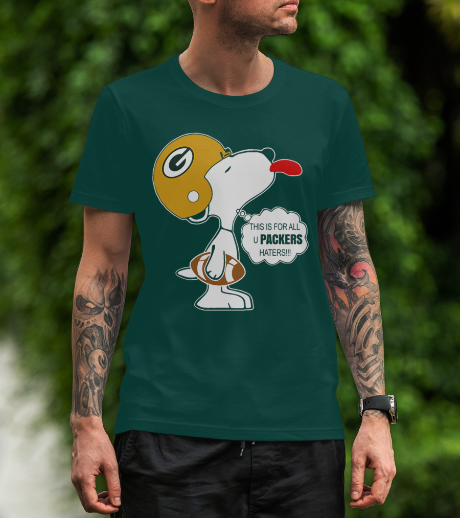 Green Bay Packers Snoopy Helmet Football Packers Haters T-Shirt