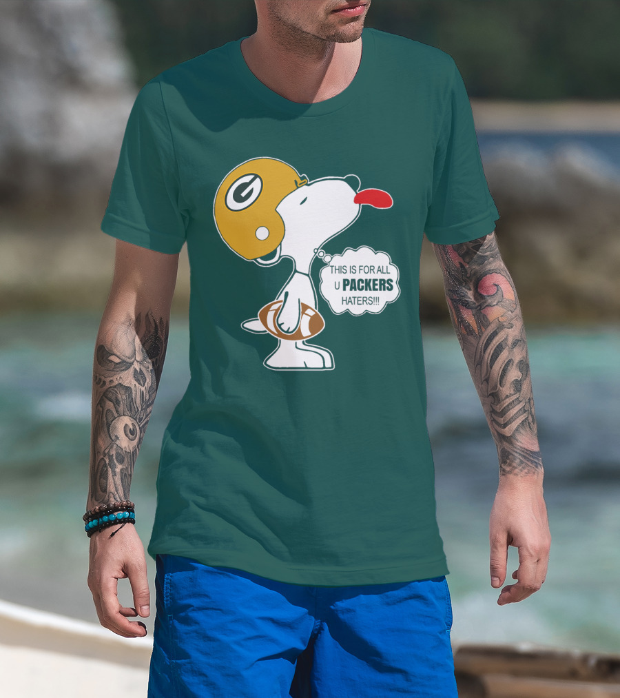Green Bay Packers Snoopy Helmet Football Packers Haters T-Shirt