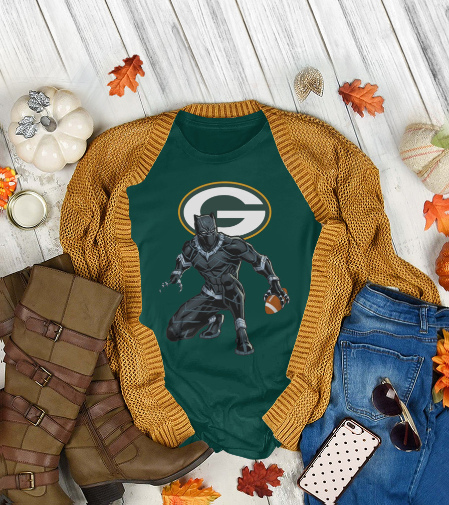 Green Bay Packers Wakanda Football Panther T-Shirt