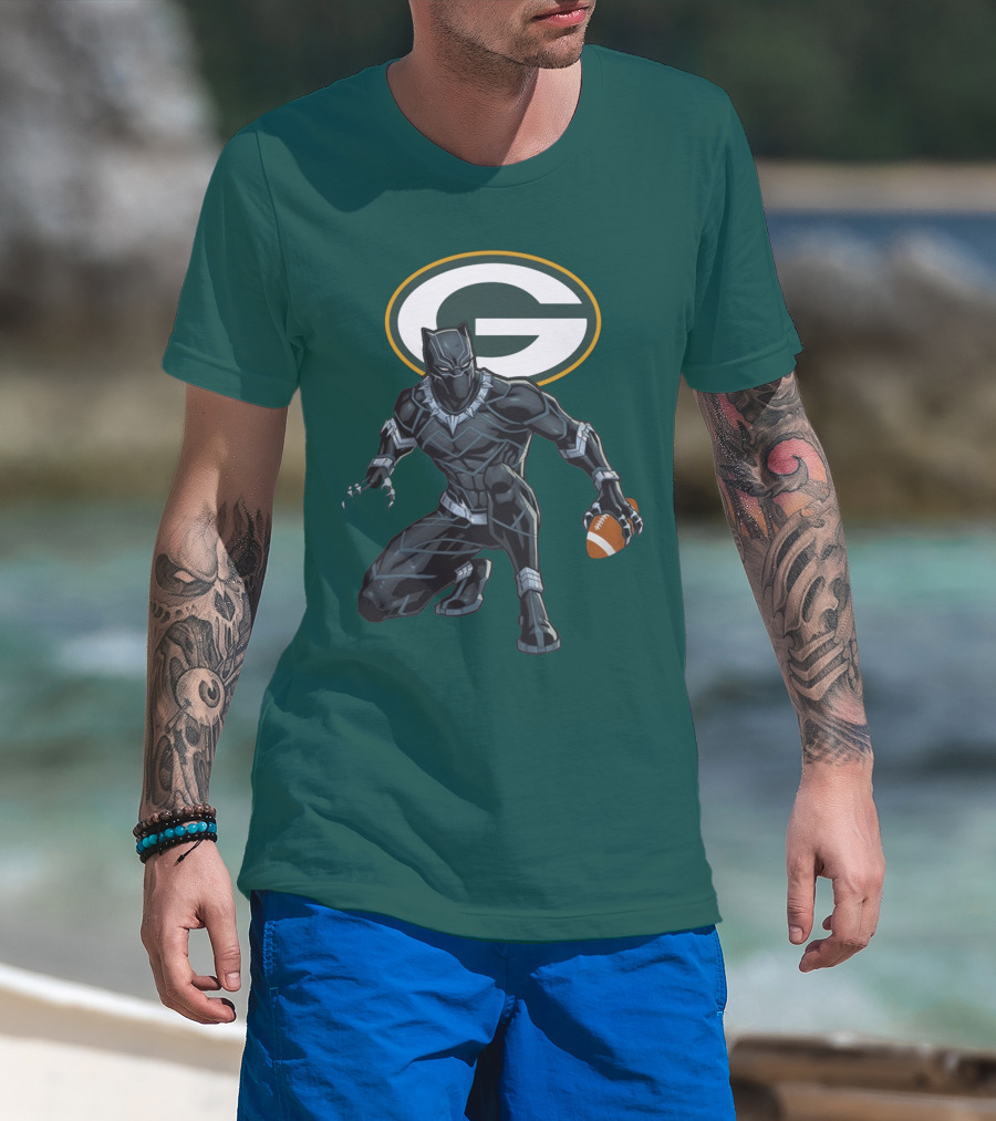 Green Bay Packers Wakanda Football Panther T-Shirt