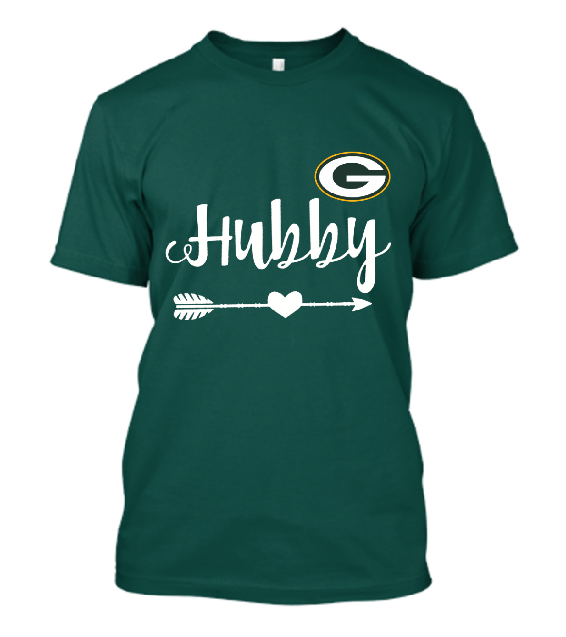 Green Bay Packers Hubby Arrow Heart T-Shirt