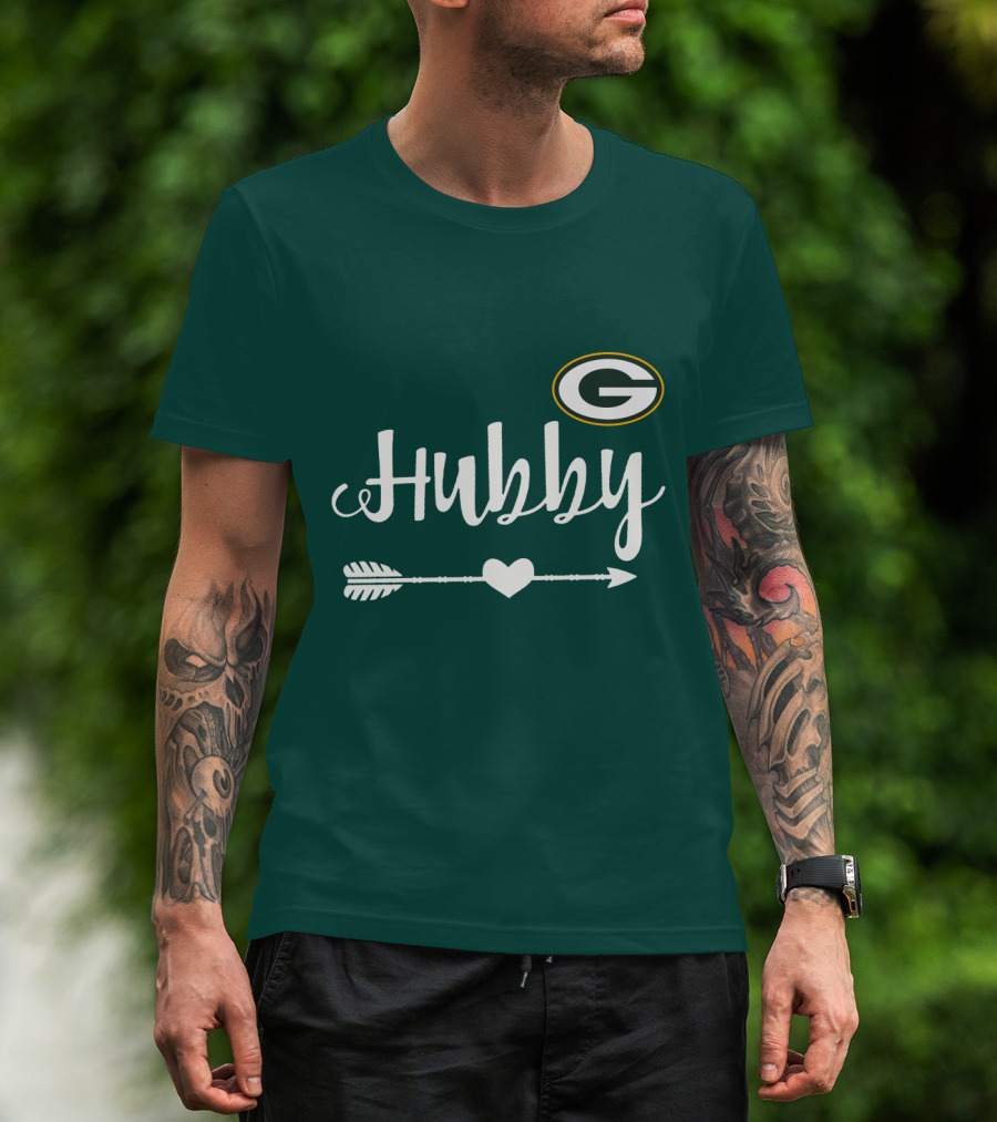 Green Bay Packers Hubby Arrow Heart T-Shirt