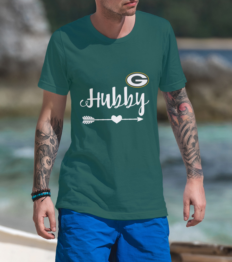 Green Bay Packers Hubby Arrow Heart T-Shirt