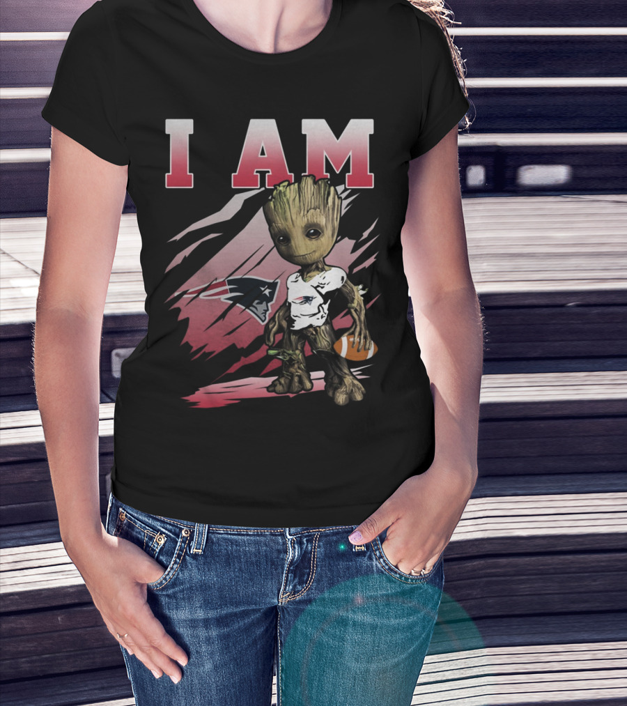 I Am New England Patriots Football Groot T-Shirt