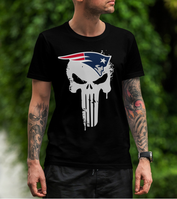New England Patriots Punisher Skull T-Shirt