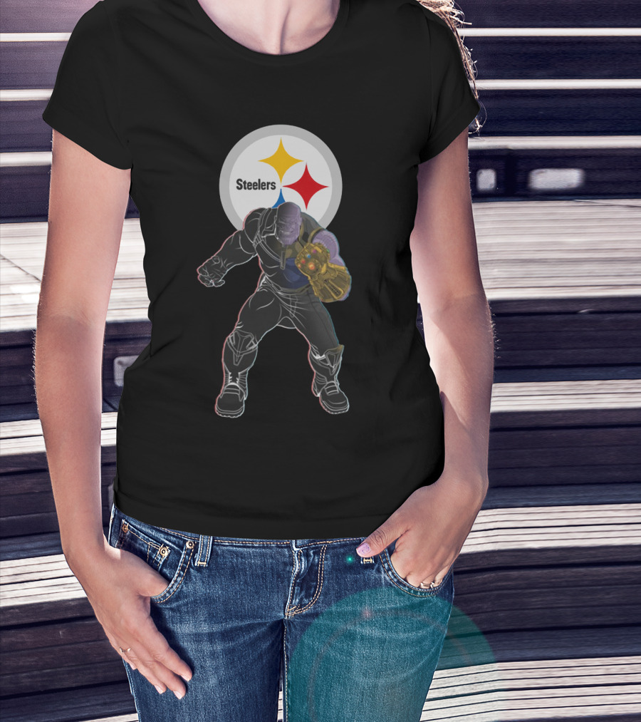 Steelers Nfl Team With Infinity Gauntlet Comic Crossover T-Shirt
