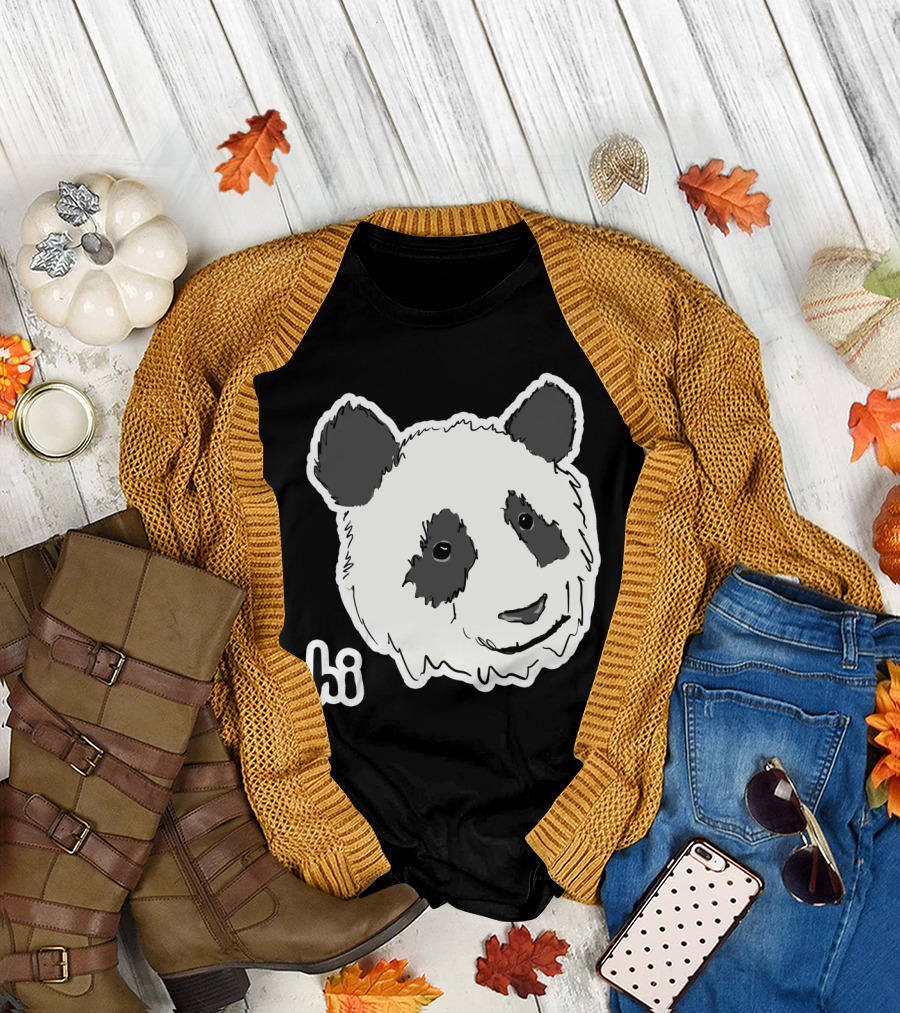 Hi Lazy Friend Panda Face T-Shirt