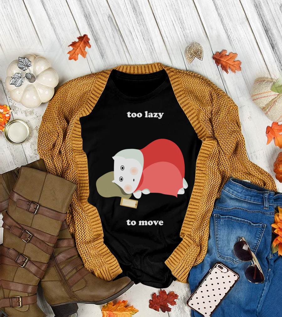 Too Lazy to Move Hippo Blanket Nap T-Shirt