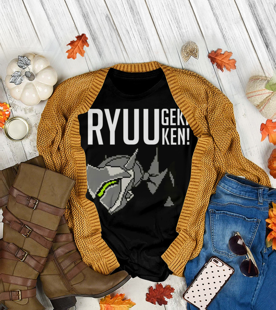 RYUUGEKIKEN Genji Pixel Ultimate Overwatch Character T-Shirt