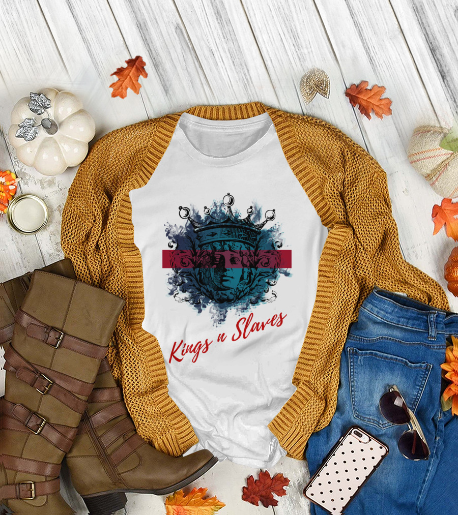 Regal Crown Kings n Slaves Bold Artistic Expression T-Shirt