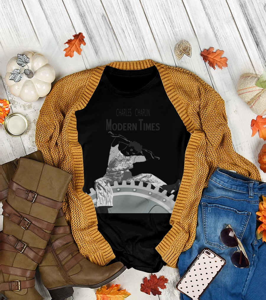 Modern Times Worker on Giant Gear T-Shirt