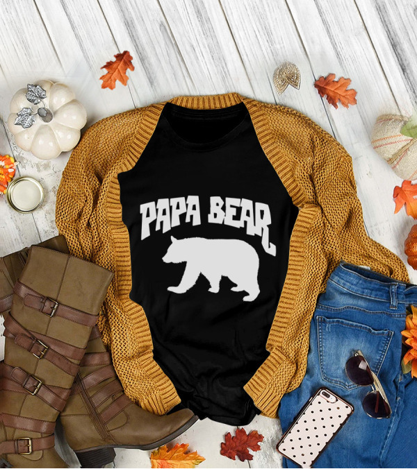 Papa Bear Baby Bear Fathers Dad Son Daughter Matching Cute Funny T-Shirt