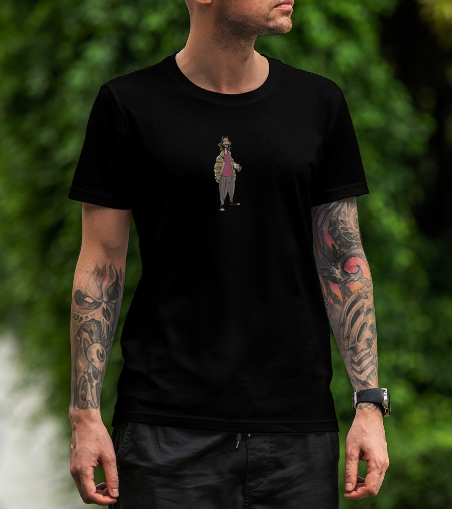 The Dude Lebowski Iconic Style Character With Sweater And Pajama Trousers T-Shirt