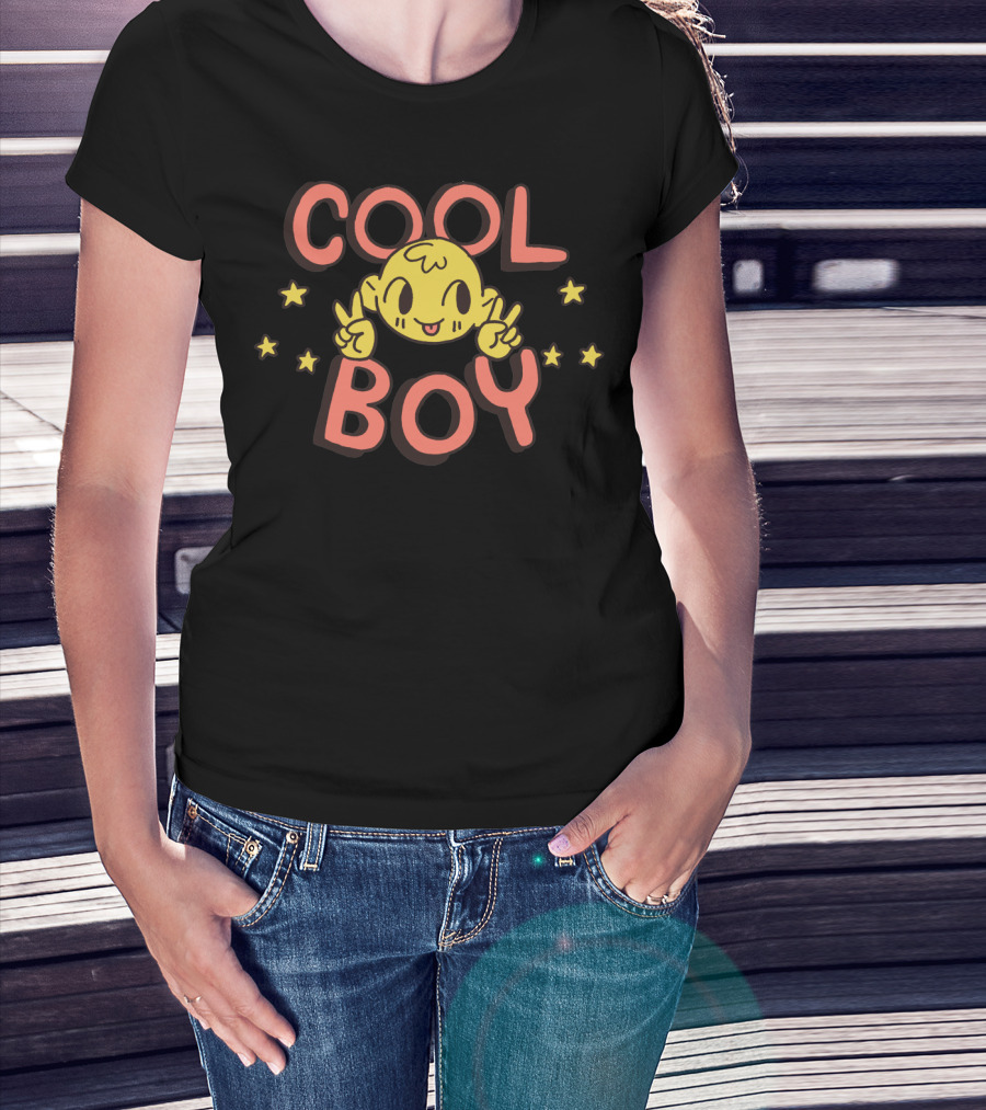 Cool Boy Starry Cartoon Character With Peace Signs T-Shirt