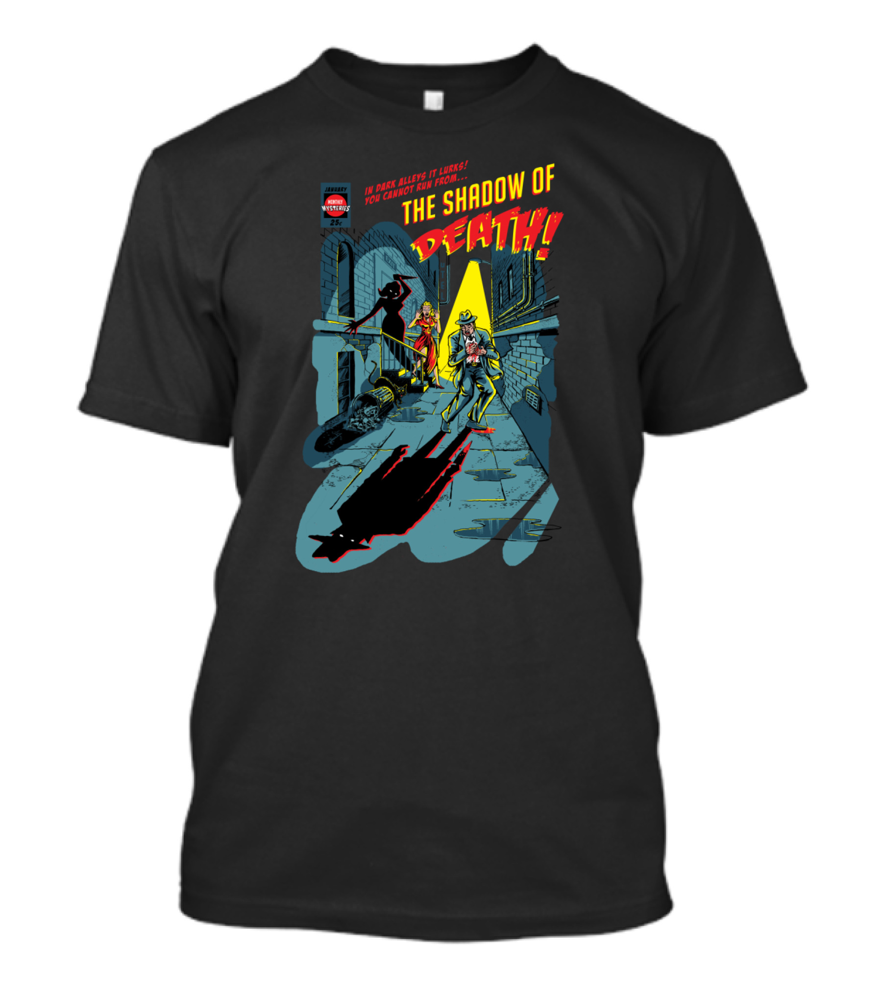 Shadow Of Death Comic Cover Dark Alley Mystery Lurking Shadow T-Shirt