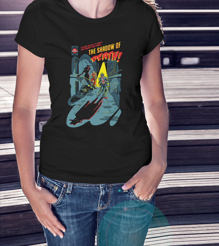 Shadow Of Death Comic Cover Dark Alley Mystery Lurking Shadow T-Shirt