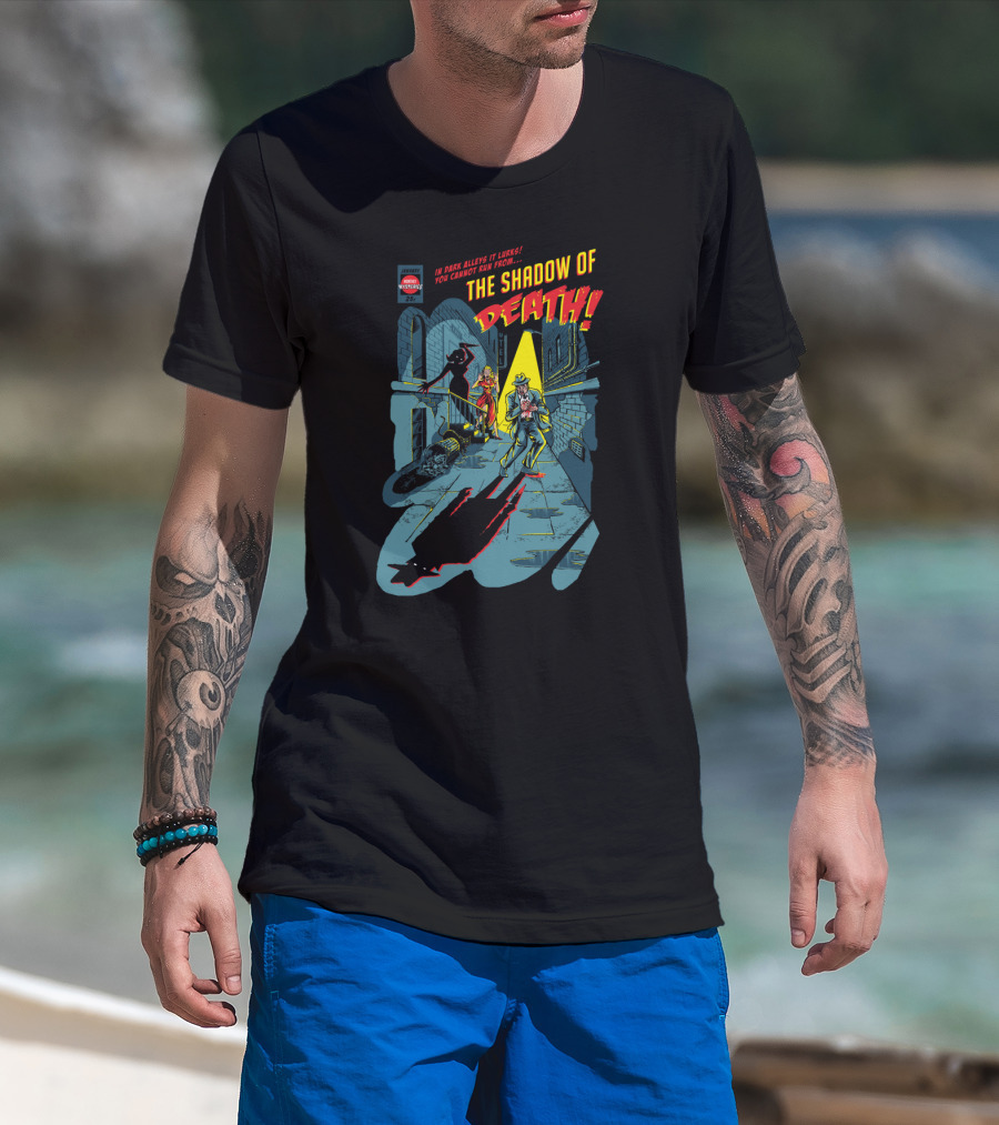 Shadow Of Death Comic Cover Dark Alley Mystery Lurking Shadow T-Shirt
