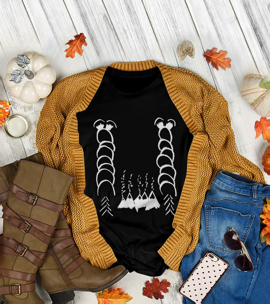 Glow Worms Inverted with White Chalk Outline Volcano Shapes T-Shirt
