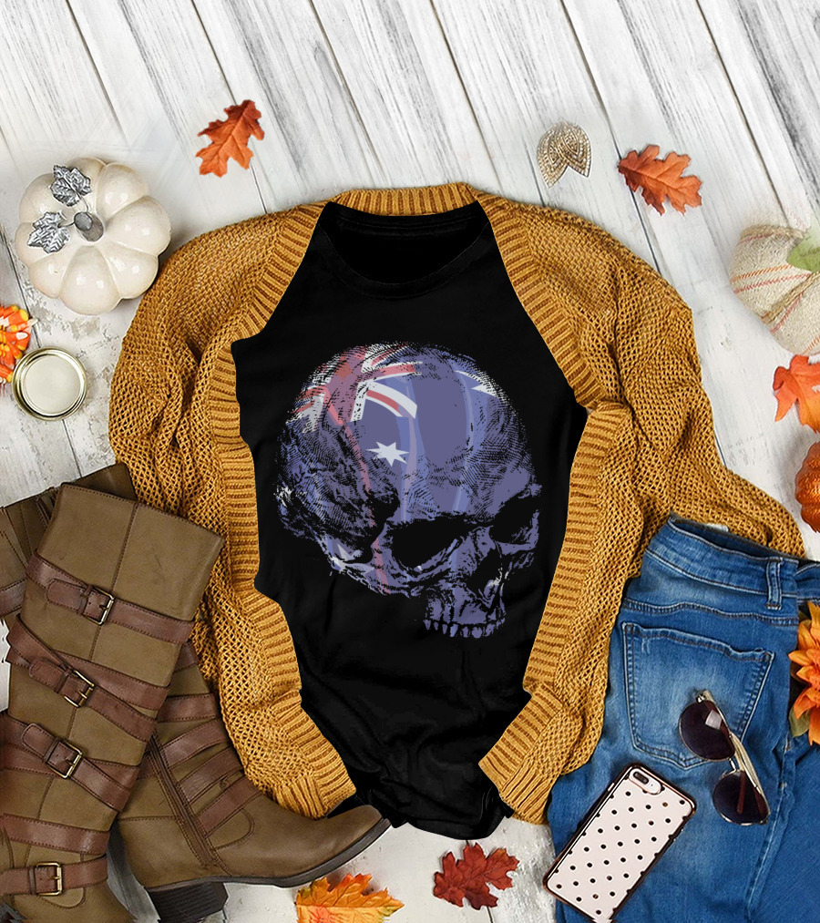 Australia Flag Skull T-Shirt
