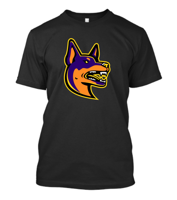 Angry Australian Kelpie Dog Mascot Snarling With Fierce Expression T-Shirt