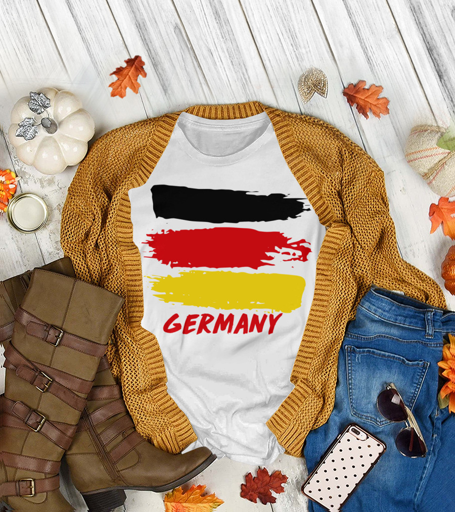 Germany Flag Brush Stroke Black Red Yellow T-Shirt