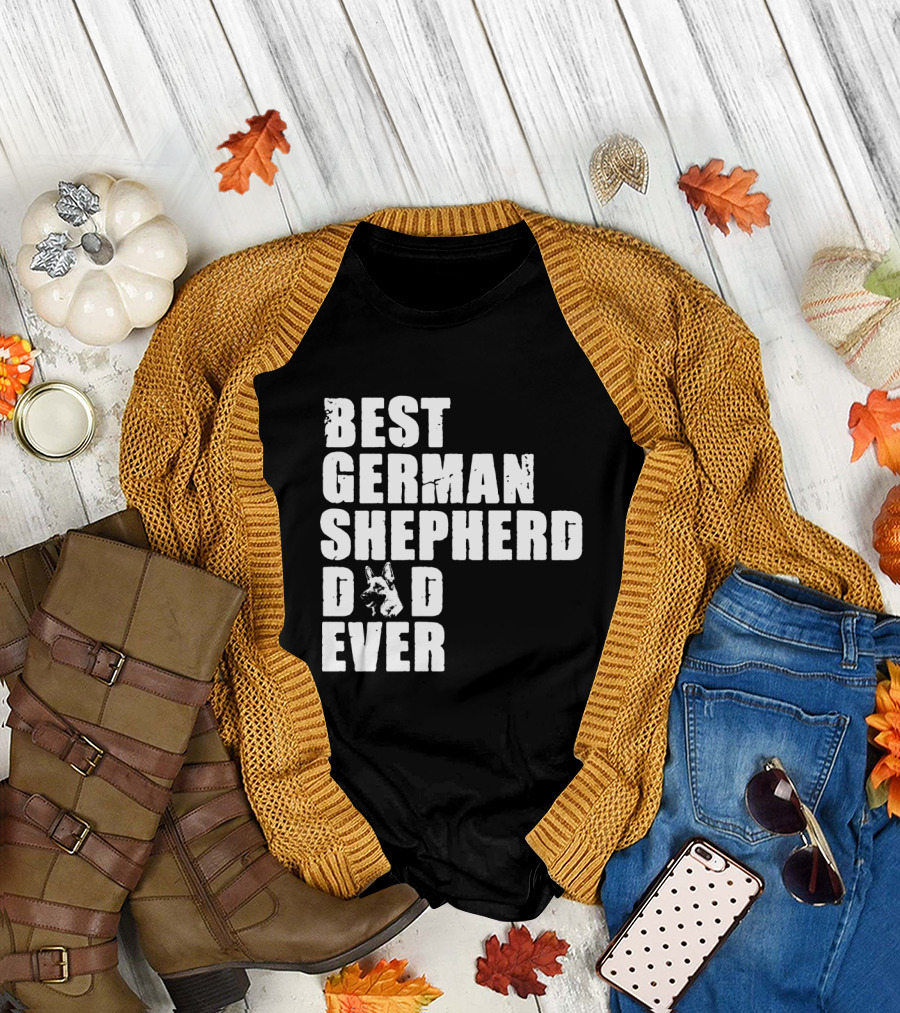 Best German Shepherd Dad Ever with Dog T-Shirt