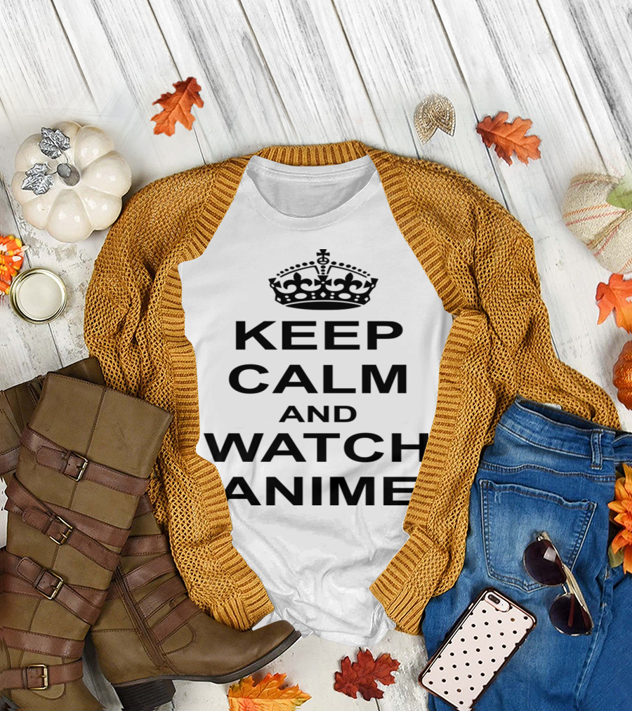 Keep Calm and Watch Anime Motivational Crown T-Shirt
