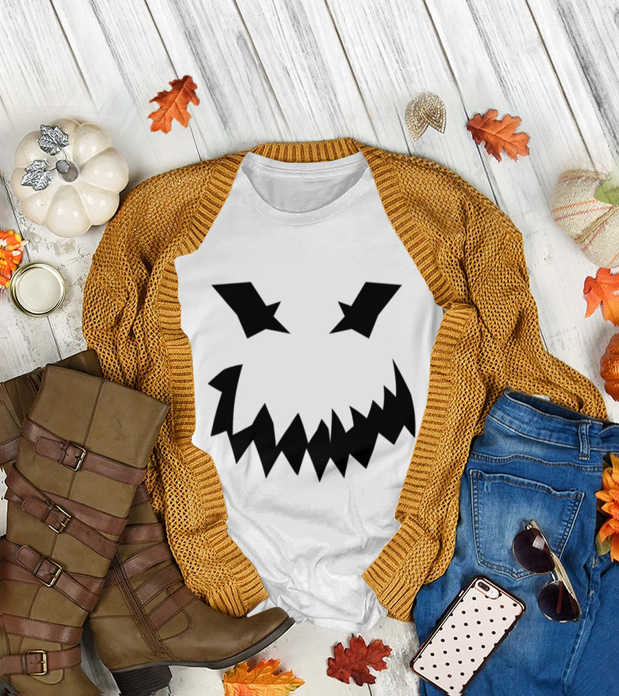 Basic Halloween Jack-O'-Lantern Face T-Shirt