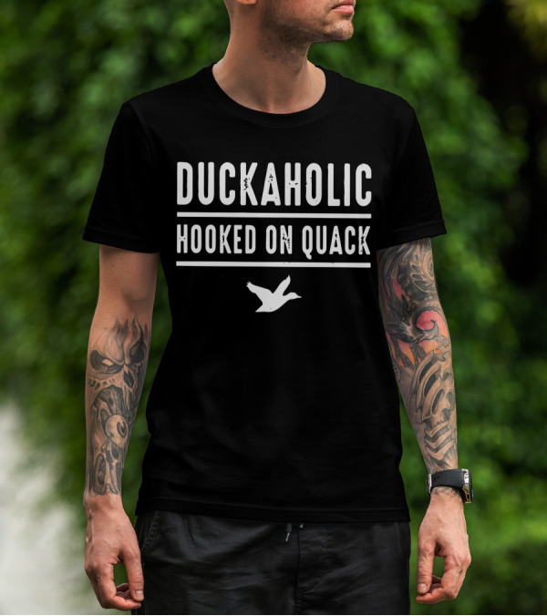 Duckaholic Hooked On Quack Flying Duck T-Shirt