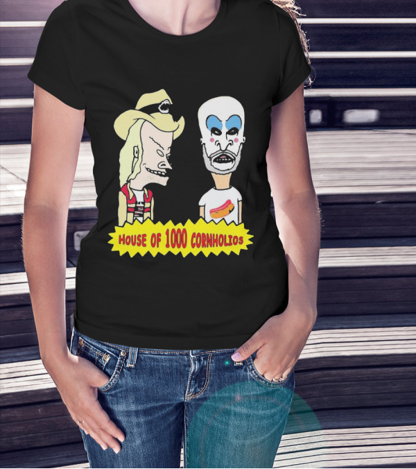 House Of 1000 Cornholios Beavis And Butt-Head Style Characters With Costumes T-Shirt