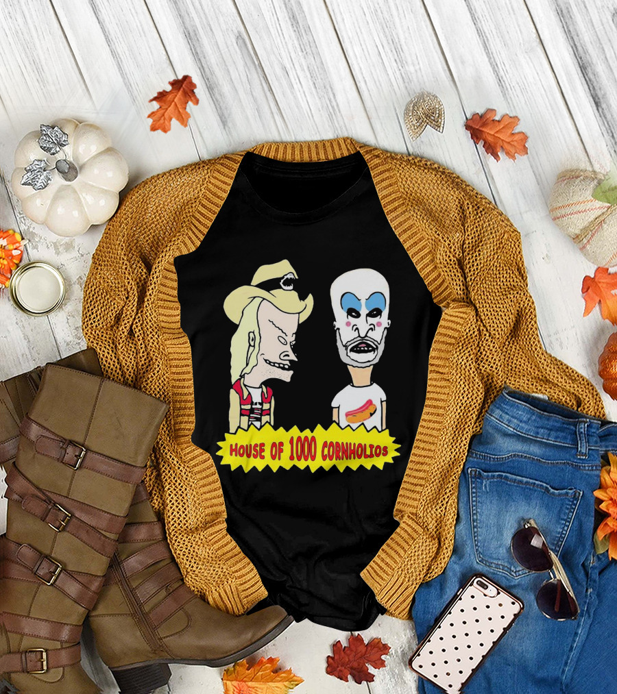 House Of 1000 Cornholios Beavis and Butt-Head Style Characters with Costumes T-Shirt