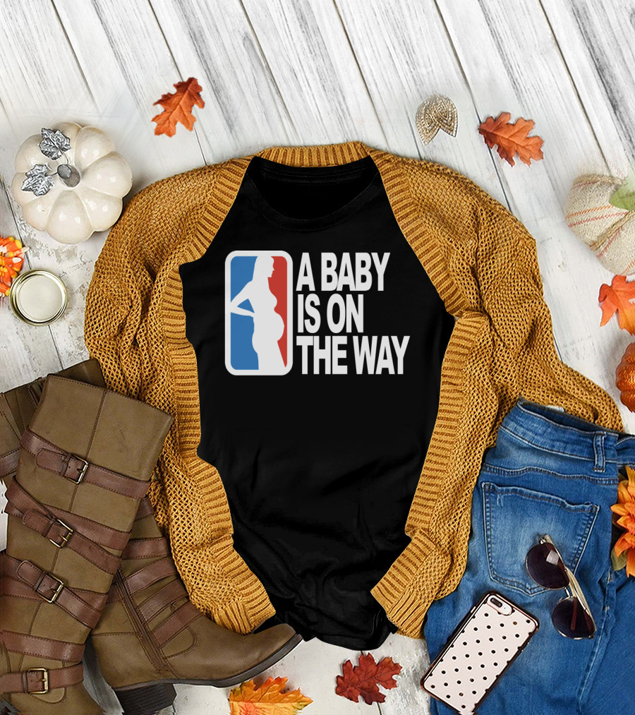 NBA Logo Parody A Baby Is On The Way T-Shirt
