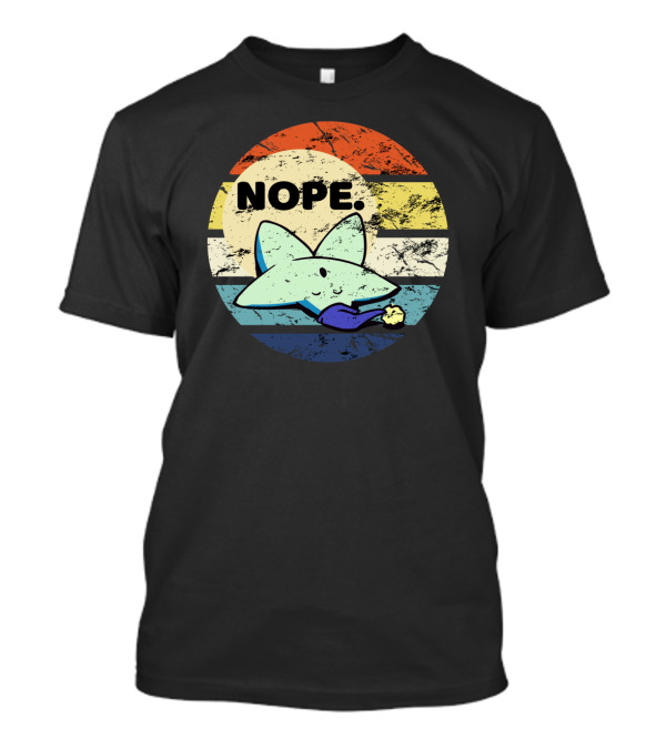 Nope Lazy Sleeping Star Vintage Rainbow Circle T-Shirt