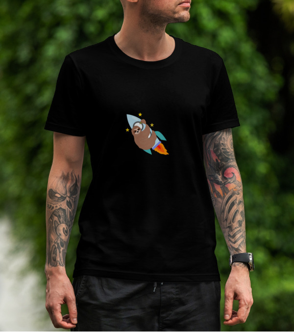 Sloth Rocket Journey With Stars Space Bound T-Shirt