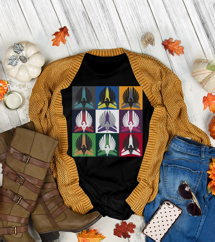 Flight Command Nine-Grid Eagle Wing Collage T-Shirt