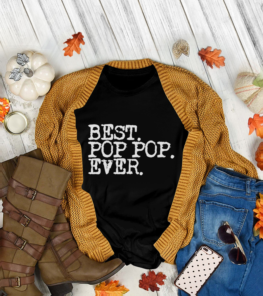 Best Pop Pop Ever Grandpa Papa Threadrock Men's Gift T-Shirt